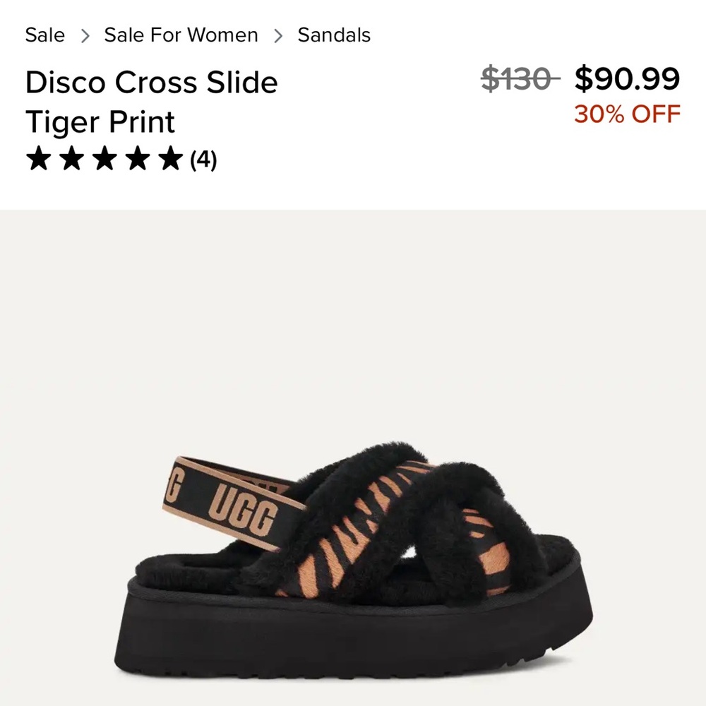 UGG DISCO CROSS SLIDE TIGER PRINT - Picture 8 of 8